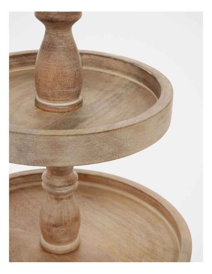 Wooden 3-Tier Stand 30x46cm in White Ash