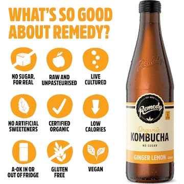 Remedy Kombucha Ginger Lemon 330mL