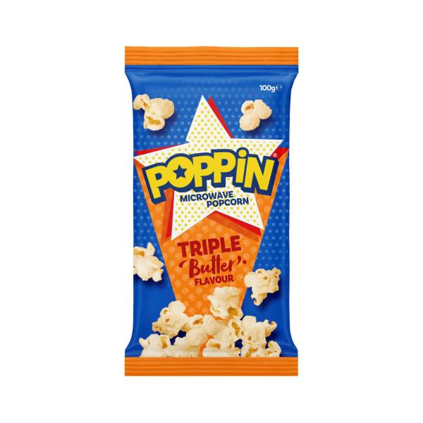 POPPIN MICROWAVE POPCORN TRIPLE BUTTER:.:100 GRAM