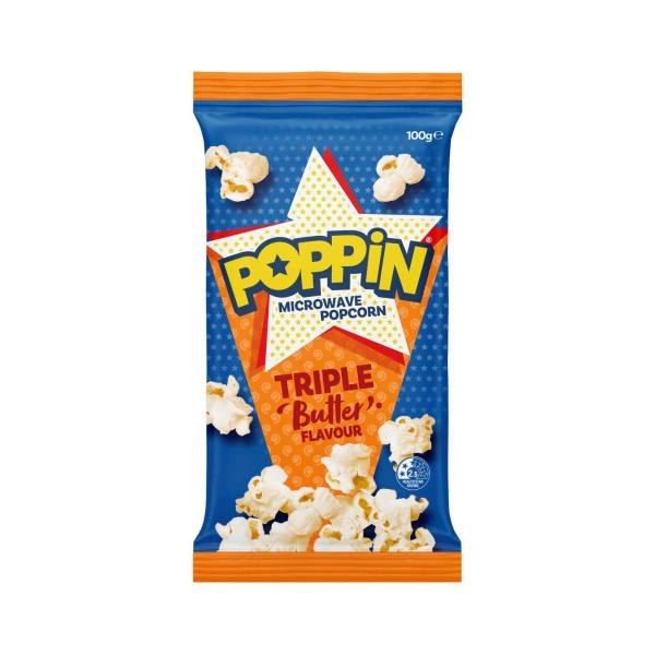 POPPIN MICROWAVE POPCORN TRIPLE BUTTER:.:100 GRAM