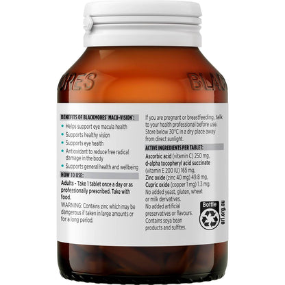 Blackmores Macu Vision Eye Care Vitamin Tablets 125 Pack