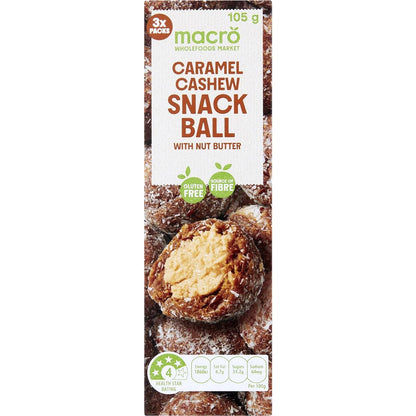 Macro Caramel Cashew Snack Ball With Nut Butter 3 pack