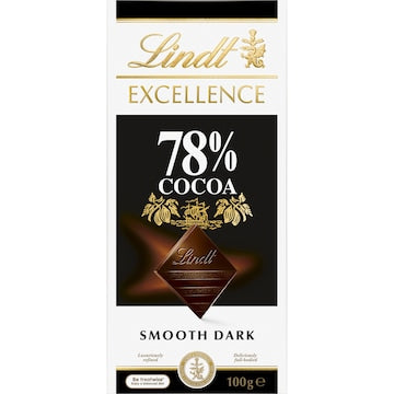 Lindt Excellence 78% Cocoa Dark Chocolate Block 100g