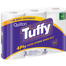 Quilton Tuffy Paper Towel White 4 Ply 180 Sheets 3 Pack