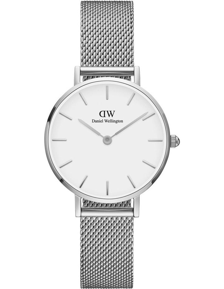 Petite Sterling 28mm Stainless Steel Quartz Watch in Silver/White