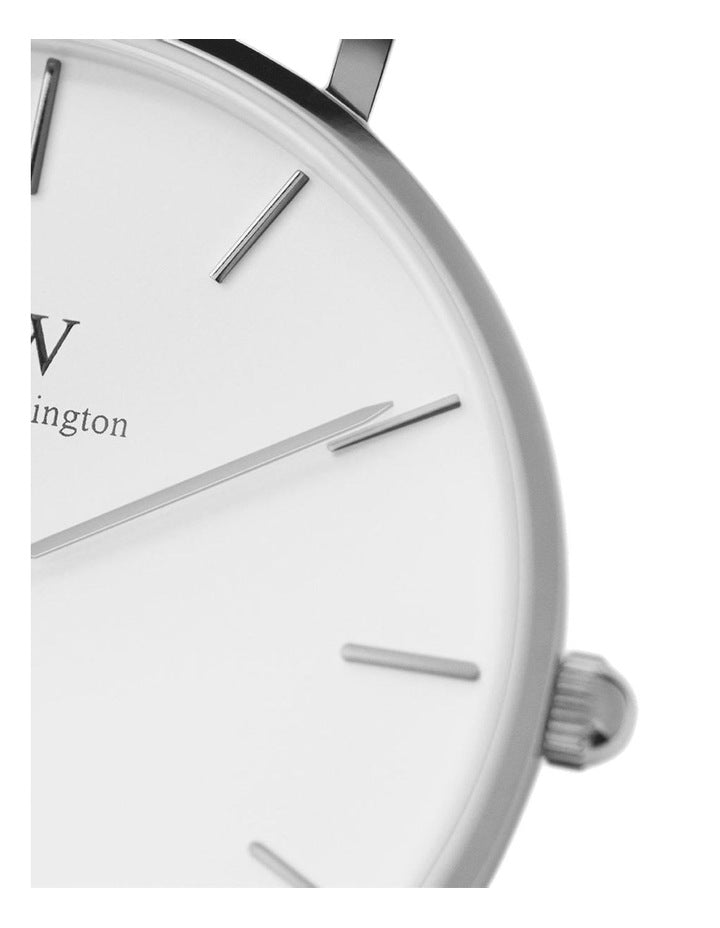 Petite Sterling 28mm Stainless Steel Quartz Watch in Silver/White