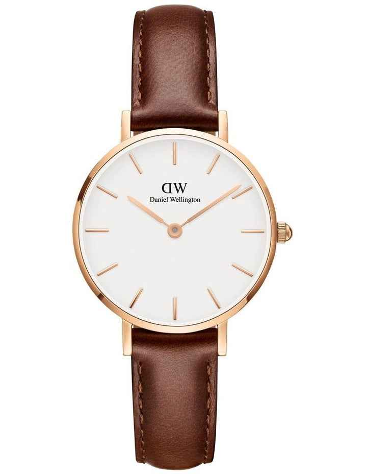 Petite St Mawes 28mm Leather Watch in Rose Gold