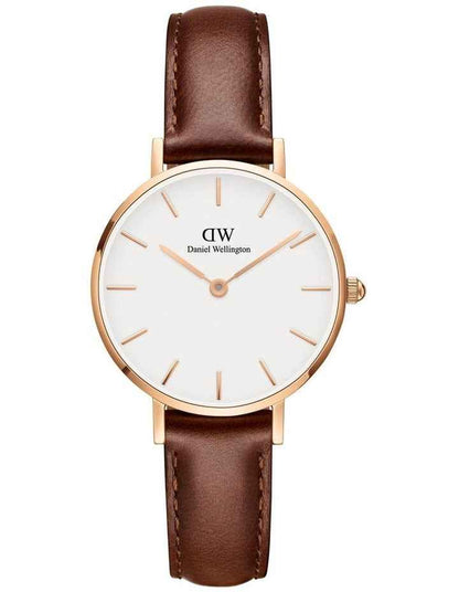 Petite St Mawes 28mm Leather Watch in Rose Gold
