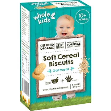 Whole Kids Organic Soft Cereal Biscuits - Oatmeal 120g