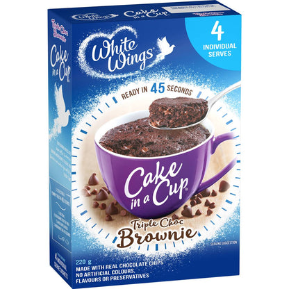 White Wings Cake In a Cup Triple Choc Brownie 4 Pack