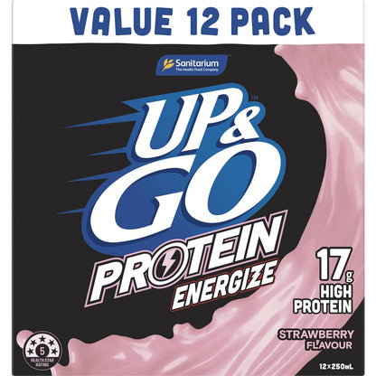 Up&Go Protein Energize Liquid Breakfast Strawberry 250mL x 12 pack