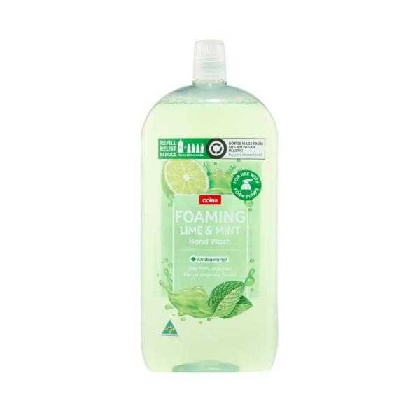 COLES FOAMING HANDWASH LIME & MINT 1L