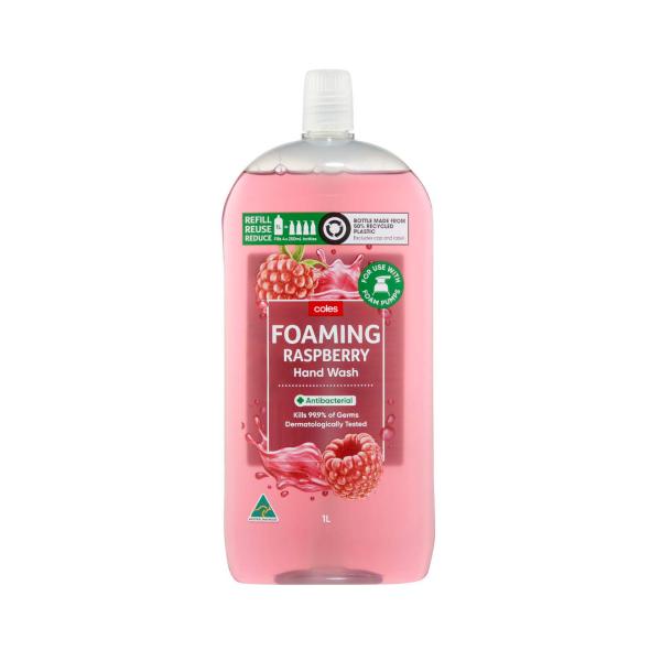 COLES FOAMING HANDWASH RASPBERRY 1L