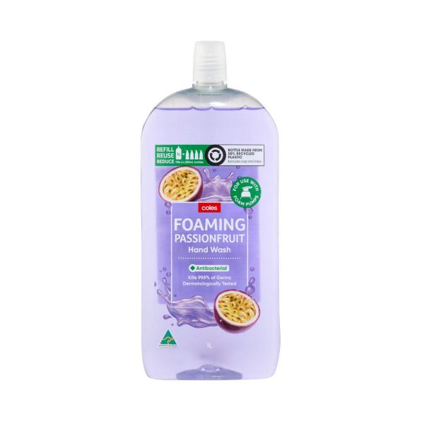 COLES FOAMING HANDWASH PASSIONFRUIT 1L