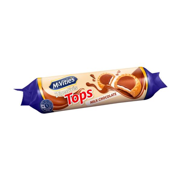 MCVITIES DIGESTIVES TOPS BISCUITS:MILK CHOCOLATE:.:100 GRAM