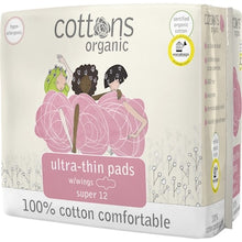 Cottons Organic Ultra Thin Pads Super 12 pack