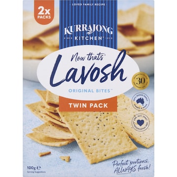 Kurrajong Kitchen Lavosh Snack Twin Pack 100g