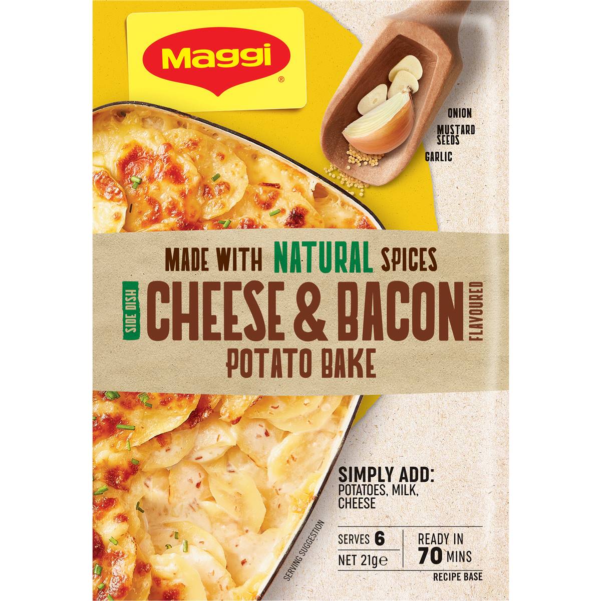 Maggi Side Dishes Cheese & Bacon Potato Bake 21g
