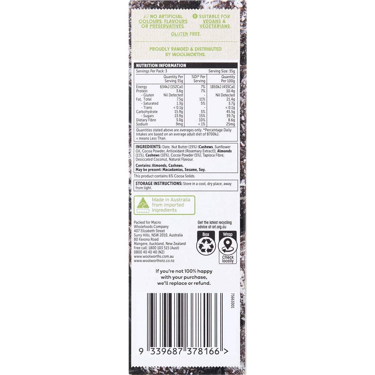 Macro Choc Almond Snack Balls With Nut Butter 3 pack