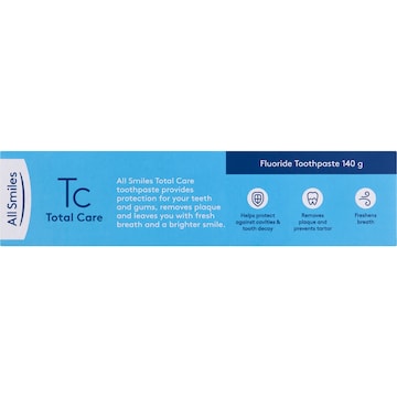 All Smiles Total Care Toothpaste 140g