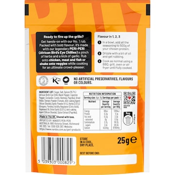 Nando's Medium Rub Spice Seasoning 25g