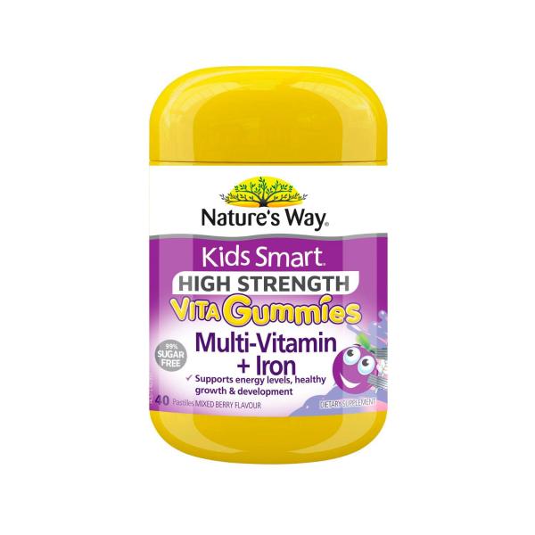 NATURE'S WAY HIGH STRENGTH KIDS GUMMIES MULTI + IRON 40PK