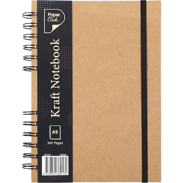 Paperclick A5 Kraft 300 Page Notebook Assorted each