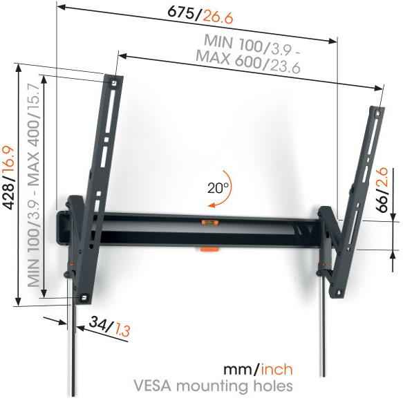 Vogel's Comfort Tilt 40-77" TV Wall Mount (Black)