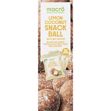 Macro Lemon Coconut Snack Balls With Nut Butter 105g