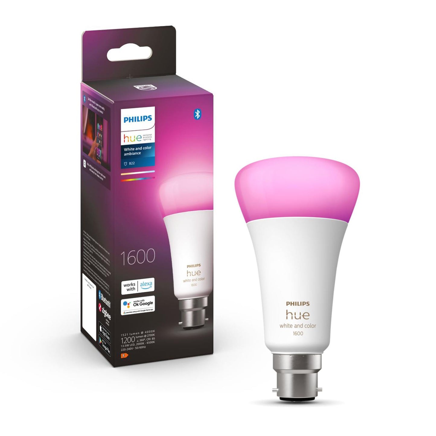 Philips Hue B22 A60 Colour Bluetooth Bulb [2022]