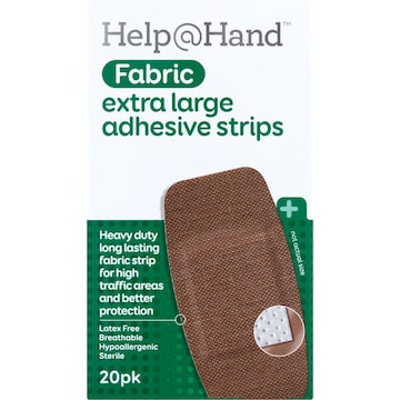 Help@Hand Fabric Extra Large Adhesive Strips 20 pack