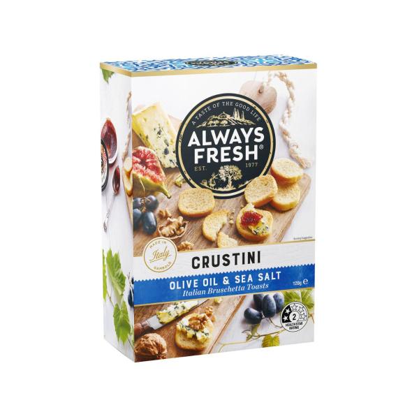 ALWAYS FRESH CRUSTINI:OLIVE OIL & SEA SALT:.:120 GRAM