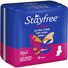 Stayfree Ultra Thin Super Pads With Wings 12 pack
