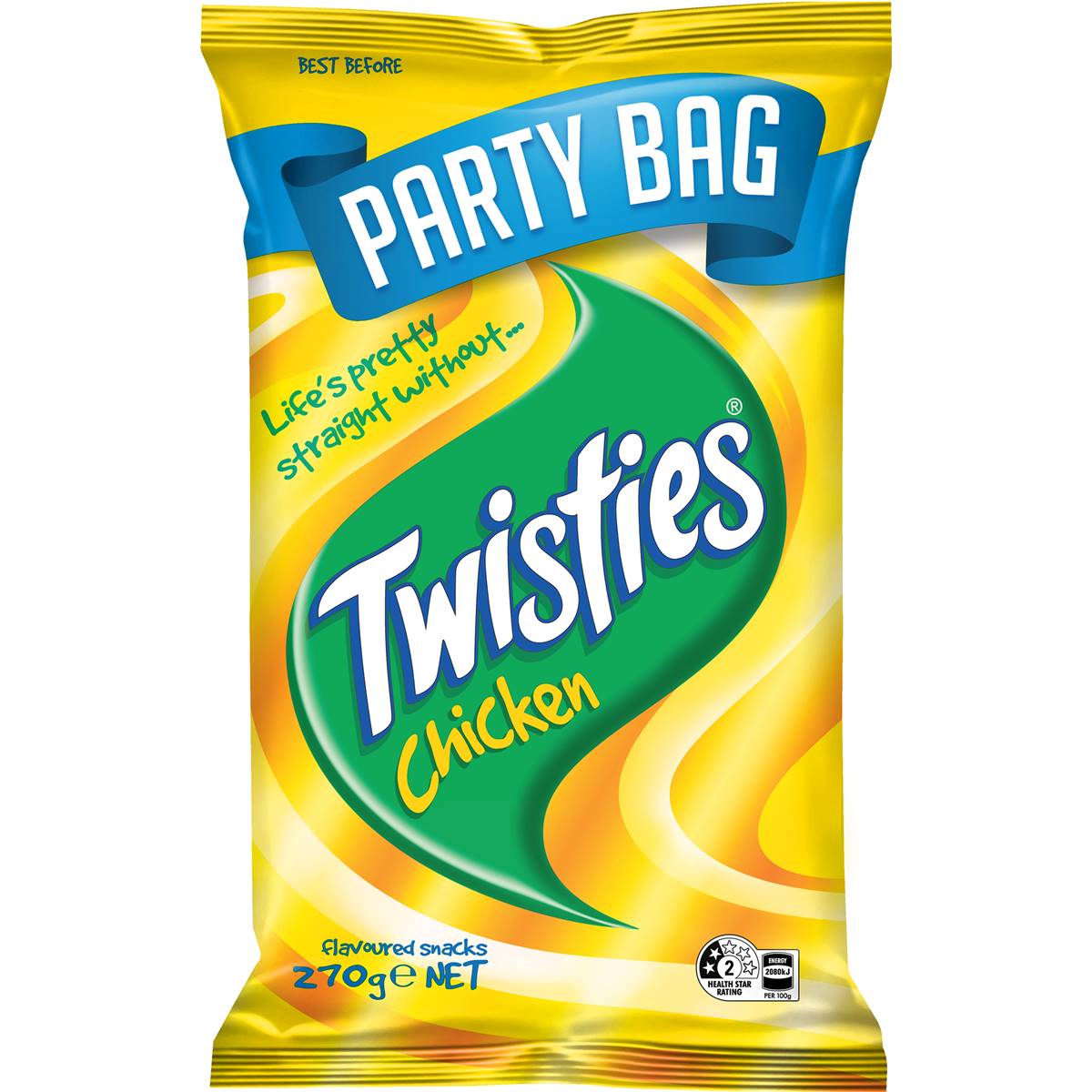 Twisties Snacks Party Bag Share Pack Chicken Cheese 270g