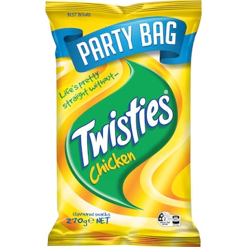 Twisties Snacks Party Bag Share Pack Chicken Cheese 270g