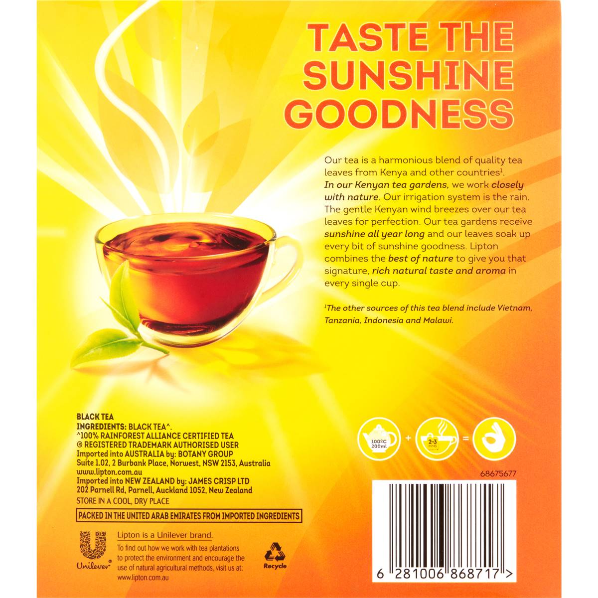 Lipton Quality Black Tea Bags 200 pack
