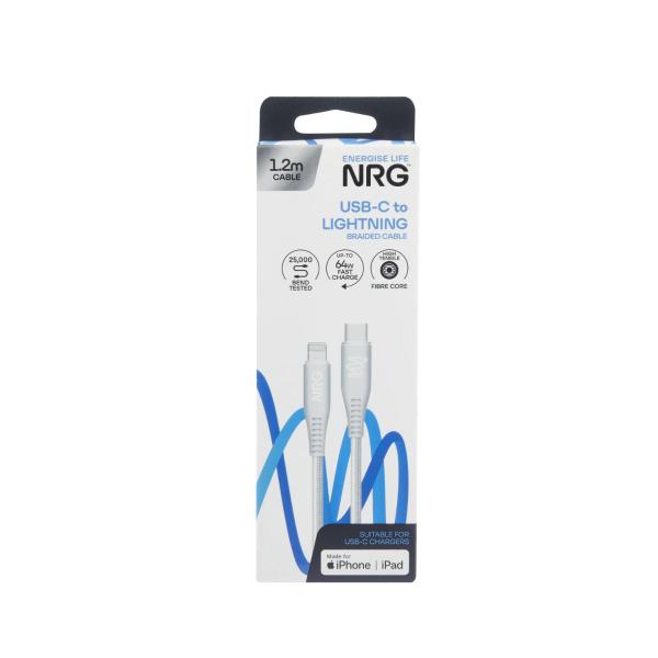 1.2M USB C To Lightning  - White Braided