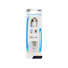 NRG 2M USB-A TO LIGHTNING CABLE WHITE