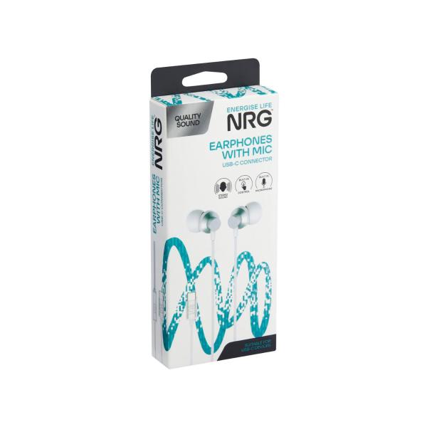 NRG WIRED EARPHONES WITH MIC USB-C