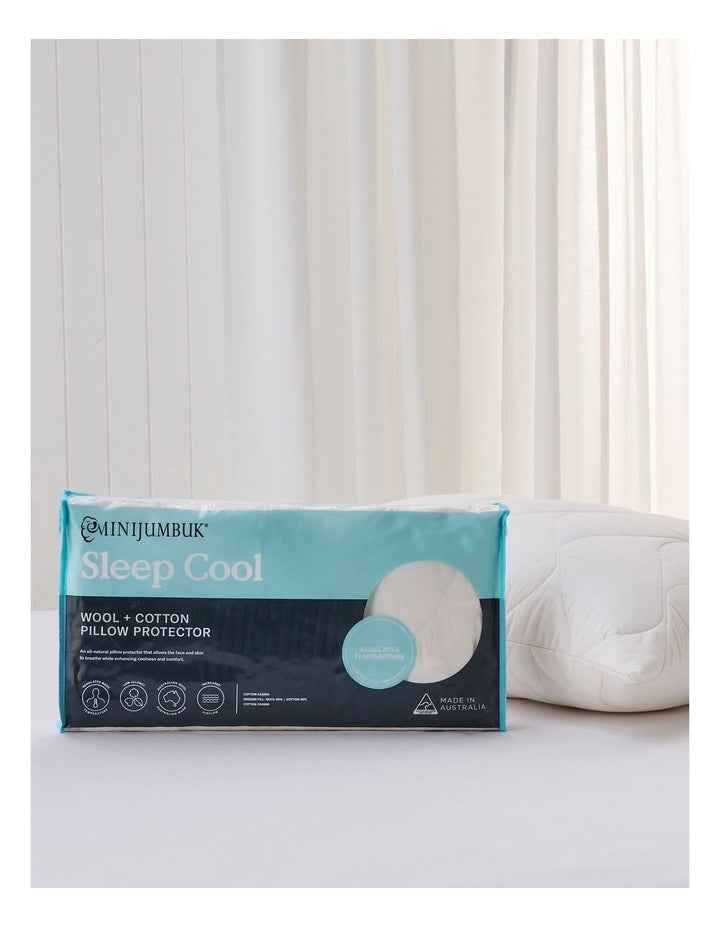 Sleep Cool Wool &#43; Cotton Pillow Protector in White