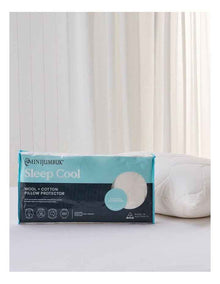 Sleep Cool Wool &#43; Cotton Pillow Protector in White