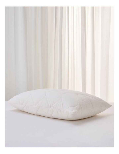Sleep Cool Wool &#43; Cotton Pillow Protector in White