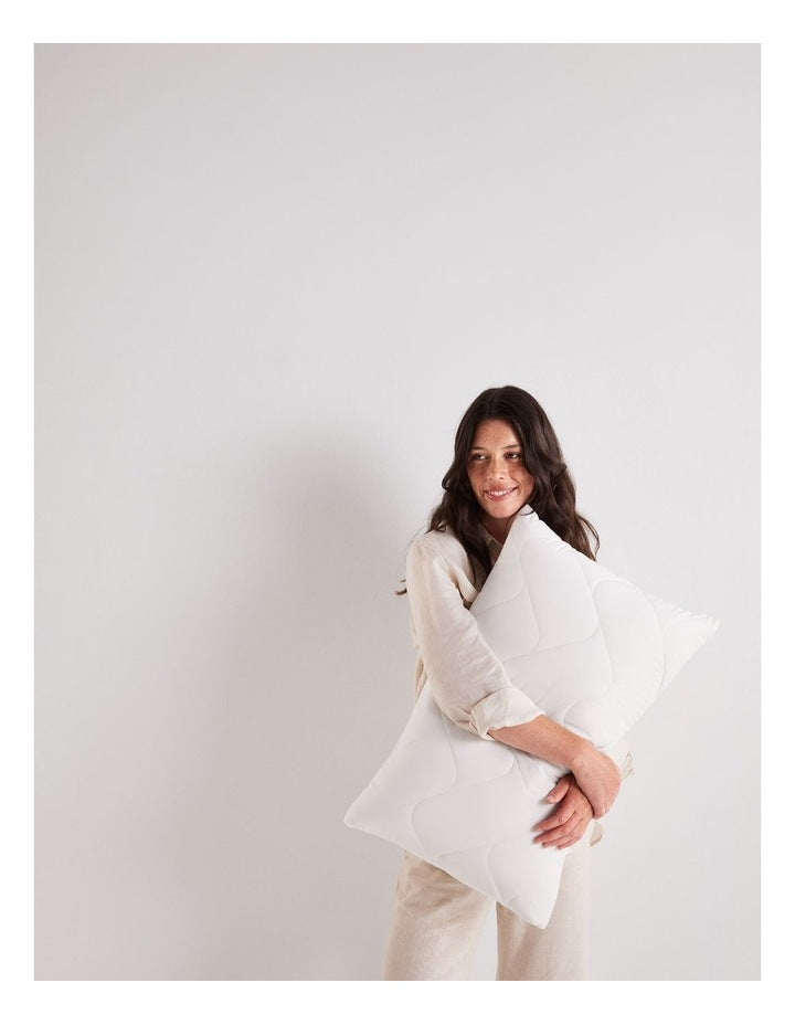 Sleep Cool Wool + Cotton Pillow Protector in White