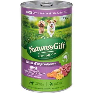Nature's Gift Adult Wet Dog Food Loaf Lamb Recipe With Vegetables & Pasta 700g