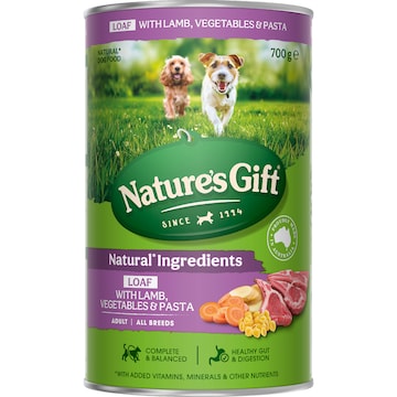 Nature's Gift Adult Wet Dog Food Loaf Lamb Recipe With Vegetables & Pasta 700g