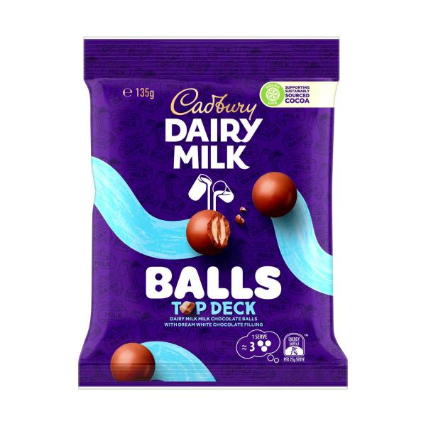 CADBURY DAIRY MILK TOP DECK CHOCOLATE BALLS 135G