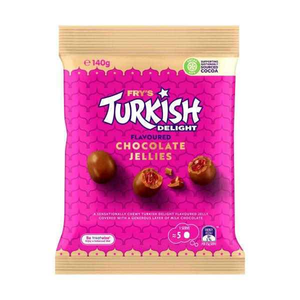 CADBURY FRY'S TURKISH DELIGHT CHOCOLATE JELLIES 140G