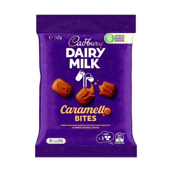 CADBURY DAIRY MILK CARAMELLO CHOCOLATE BITES 142G