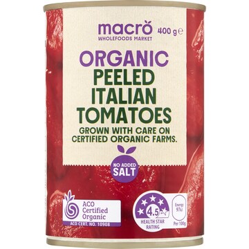 Macro Organic Peeled Italian Tomatoes 400g