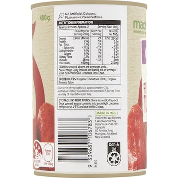 Macro Organic Peeled Italian Tomatoes 400g